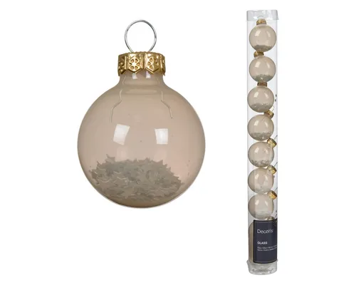 Kaemingk Weihnachtsbaumkugel, Weihnachtskugeln Glas 3cm mit Sternfüllung 9 Stk Perle transparent