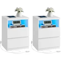 VASAGLE Nachttisch mit LED-Beleuchtung von VASAGLE