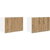 vidaXL Hängeschrank Artisan-Eiche und Weiß 60 x 31 x 40 cm – 2 Stk.
