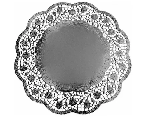 8x Deko-Tortenspitzen rund silber Ø 36 cm von VEPATIM