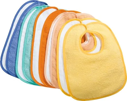 Erwin Müller Lätzchen 10er-Pack - Frottier Uni - Lätzchen Set mit 10 Stück aus 100% Baumwolle, besonders saugfähig und ideal für die täglichen Mahlzeiten Ihres Babys.