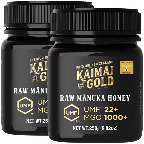 Kaimai Gold MGO 1000+ / UMF 22+ Manuka Honig * 2x 250g Premium Monofloral UMF® Certified Neuseeland ManukaHonig * 800 820 829 830 850 1046 1122 1200