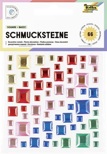 folia Schmucksteine SQUARE PASTEL, selbstklebend 67