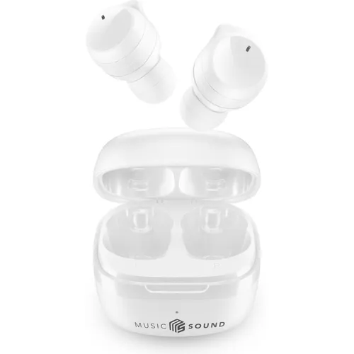 Cellularline Music Sound Flow - V5.3 TWS Bluetooth Kopfhörer - In-Ear Kopfhörer mit kabelloser Bluetooth 5.3 Verbindung und 25 Stunden Akkulaufzeit, ideal für Anrufe und Musikgenuss in perfektem Klang.
