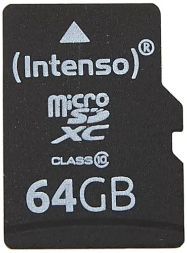 Intenso microSDXC 64GB Class 10 - Schnelle Speicherkarte mit SD-Adapter, wasserfest und stoßfest für Mobiltelefone und Tablets