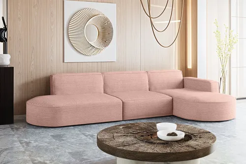 Kaiser Möbel Ecksofa Designer MODENA L Poso Rosa Rechts in pink von Kaiser Möbel