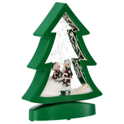 Weihnachtsschmuck mit LED-Einsatz, Spieluhr, musikalischer Weihnachtsbaum 19x7,5x26,8 cm