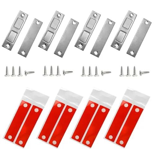 EUZUXU 4 Stück Türmagnete für Möbel Magnetschnäpper, Magnete für Schranktüren, Magnetschnäpper Starker Türschließer, Türmagnet Geeignet für Küchentüren