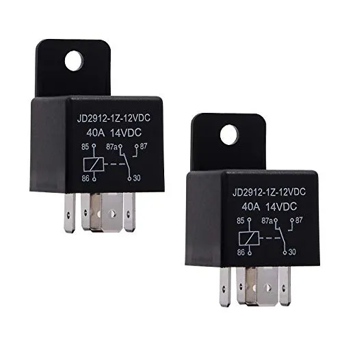 Ehdis 2 Stück Relais 12V 40A 5 Pin Car Relais Moto Spdt Schütz Relaisschalter Strom, Auto Schalter Vorspeisen Motorrelais Modell Nr: JD2912-1Z-12VDC 40A 14VDC