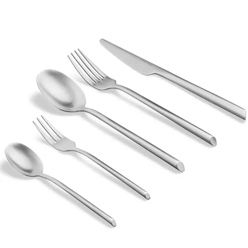 SPRINGLANE Besteck Set 20-tlg. Edelstahl matt - Besteckset für 4 Personen aus hochwertigem 18/10 Edelstahl, langlebig und spülmaschinenfest. Elegantes Design im Scandi-Look für jeden Anlass.