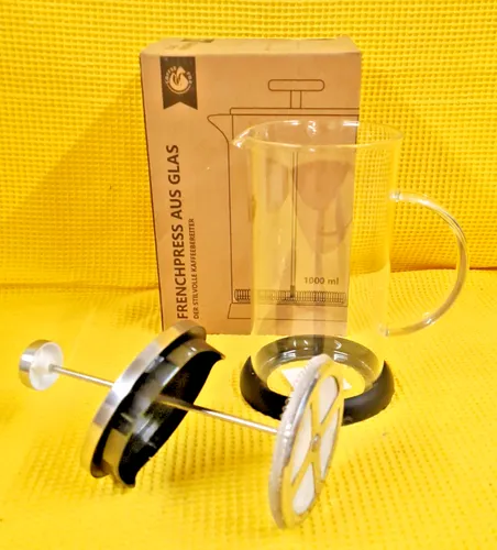 French Press Kaffeekanne aus doppelwandigem Edelstahl