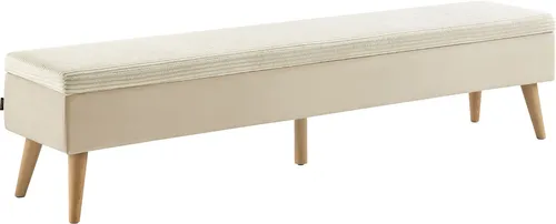 Home affaire Bettbank Armandine mit Stauraum - Sitzbank in Beige, wahlweise 140cm oder 180cm breit, bietet praktischen Stauraum und ist aus FSC®-zertifiziertem Holz gefertigt. Ideal für stilvolle und funktionale Einrichtung.