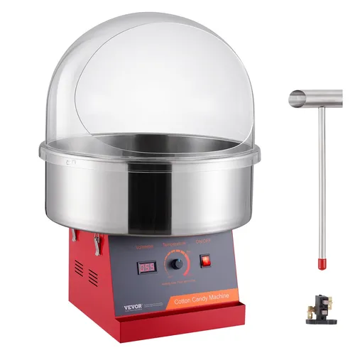 VEVOR Kommerzielle Zuckerwattemaschine 1kW in Rot - Zuckerwattemaschine für professionelle Einsätze, mit 1000 W Leistung und schnellem Ertrag von 6 Stück/min, ideal für Feste und Veranstaltungen.