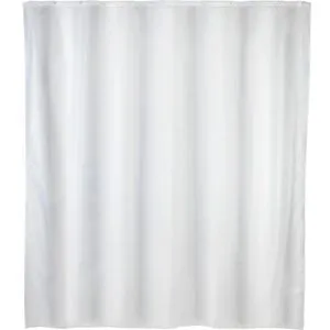 WENKO Anti-Schimmel Duschvorhang Weiß - Duschvorhang aus 100% Polyester mit Antischimmel-Effekt, antibakteriell beschichtet und wasserabweisend. Pflegeleicht und waschbar bei 30°C, ideal für ein hygienisches Badezimmer.