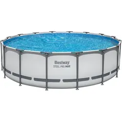 Bestway Steel Pro MAXTM Solo Pool Ø 488 x 122 cm - Swimmingpool für erfrischende Sommertage, aus robustem TriTech®-Material für hohe Langlebigkeit und Stabilität, ideal für die ganze Familie.