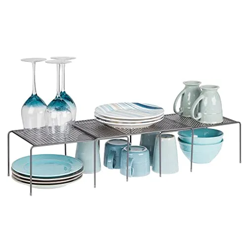mDesign Küchenregal 3er Set – Ausziehbares Abtropfgestell