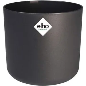 elho Übertopf B.for Soft rund, anthrazit, Ø 30 cm - Garten-Zubehör aus bruchsicherem, recyceltem Kunststoff. Mattes Finish und wasserdicht, ideal für drinnen und draußen.
