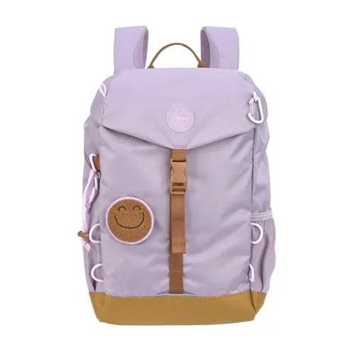 LÄSSIG Kinder Wanderrucksack - 14 Liter Big Outdoor Backpack in Lilac, wasserabweisend mit gepolsterten Schultergurten und integriertem Regenschutz