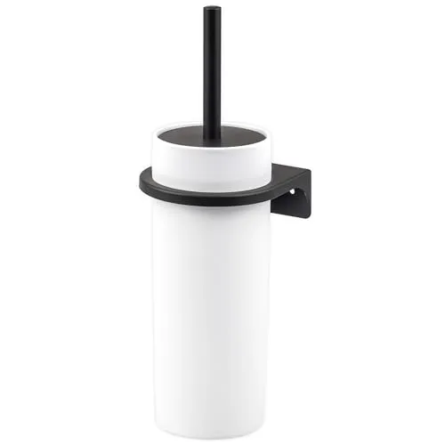 bremermann WC-Reinigungsbürste SAVONA Softtouch mit Wandhalterung - Toilettenbürsten-Garnitur mit elegantem Design und Softtouch-Oberfläche. Inklusive 1 Ersatzbürstenkopf und praktischer 2-Wege-Montage: kleben oder bohren.