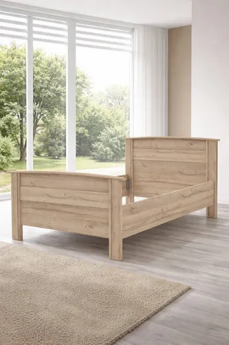 bv-vertrieb Schlafzimmer-Set Eiche bianco mit Komfortbett und Nachtschrank - Elegantes Schlafzimmer-Set aus Eiche bianco, inklusive Komfortbett und passendem Nachtschrank. Ideal für stilvolle und funktionale Einrichtung.