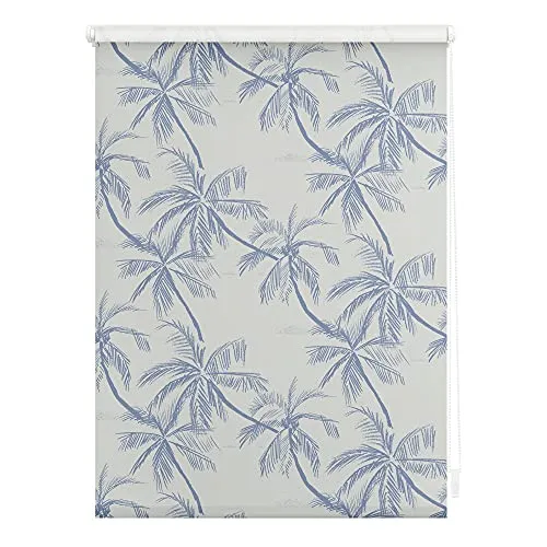Julia Schumacher Rollo Klemmfix Blueprint Palms, 80 cm x 150 cm - Rollos für Sicht- und Blendschutz mit 100% Verdunkelung, einfach ohne Bohren montierbar – perfekt für jeden Raum!
