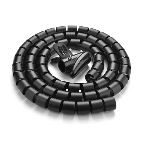 UGREEN Kabelschutz Spiralschlauch 25mm x 1,5m, schwarz, LP121 - Schrumpfschläuche für Kabelschutz, langlebig und flexibel - ideal zum Organisieren und Schützen von Kabeln.