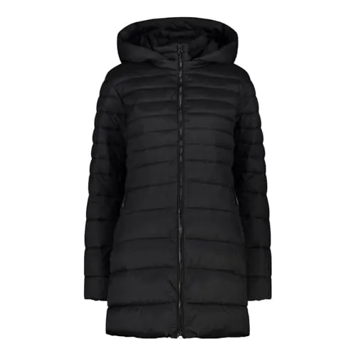 CMP Woman Parka Snaps Hood nero (U901) 34 - Funktionsjacke für Damen mit innovativer Thinsulate-Wattierung, wasserabweisend und ideal für Stadt und Outdoor-Aktivitäten. Abnehmbare Kapuze und zahlreiche praktische Details.