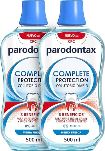 Parodontax Mundspülung Complete Protection, täglich mit 0% Alkohol, für gesundes Zahnfleisch und starke Zähne, frischer Minzgeschmack, 2 x 500 ml