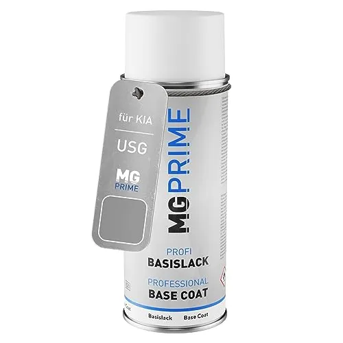 MG PRIME Autolack Spraydose für KIA USG/US Yuka Steel Grey Metallic Basislack Sprühdose 400ml