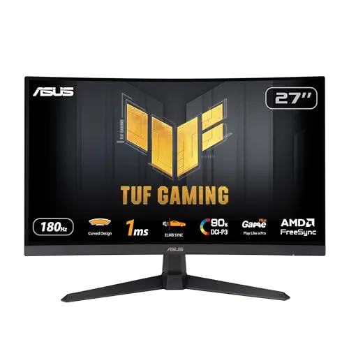 Asus VG27VQ3B - 27 Zoll Gaming-Monitor, 180 Hz Bildwiederholfrequenz und 1 ms Reaktionszeit für flüssiges Gaming-Erlebnis