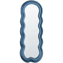 BELIANI Wandspiegel Blau Glas und Samt 160x57 cm in blau von Beliani
