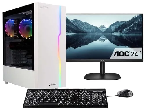 Captiva Gaming PC Bundle R93-521 - PC-Systeme mit AMD Ryzen 7 5700X, 32GB DDR4 und NVIDIA GeForce RTX 5060 für flüssiges Gaming-Erlebnis. Inklusive 23.80