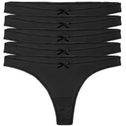 Yenita® String (5-St) in weicher Baumwoll-Stretchqualität schwarz L