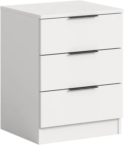 Home affaire Nachtkommode Skarde Nachttisch Beistelltisch Kommode, Breite: 45 cm (1 St), Skarde, Nachtkommode, 3 Schubkästen, weiß
