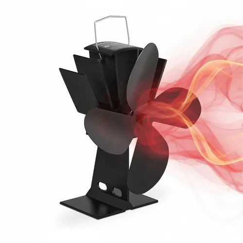 Ofenventilator - Geräuscharmer Kaminwärmeverteiler - Aschesauger mit 19 cm Breite und 26 cm Höhe, aus Aluminium, sorgt für gleichmäßige Wärmeverteilung und erhöht die Effizienz Ihres Kamins.