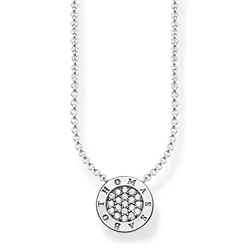 Thomas Sabo Collier Classic Pavé KE1493-051-14-L45v Damenhalskette - Elegante Damenhalskette aus 925 Sterling Silber mit funkelndem Pavé, perfekt für jeden Anlass und ein stilvolles Accessoire.