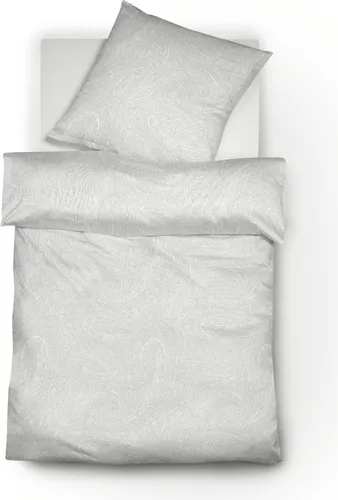 fleuresse Bettwäsche Provence Prestige 344104, Halbleinen, 2-teilig - Bettwäsche-Set aus hochwertigem Halbleinen in silbergrau mit elegantem Ornamente-Design, pflegeleicht und OEKO-TEX® zertifiziert.