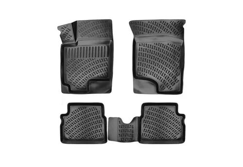 OMAC Auto-Fußmatten für Hyundai Getz Schrägheck 2002-2009 Schwarz 4 tlg TPE (4 St), Antirutsch,Wasserfest,Einfache Installation