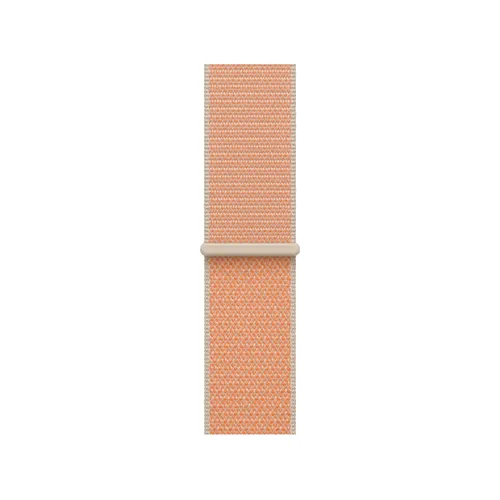 APPLE 42 mm Sport Loop Ersatzarmband - Cantaloupe - Weiches und atmungsaktives Sport Loop Armband für 42 mm Uhren. Einfach anpassbar durch den Klettverschluss, ideal für den täglichen Einsatz. Hergestellt aus recycelten Materialien für ein nachhaltiges Tragegefühl.