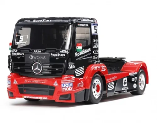 RC M-B Race Truck Actros MP4 1:14 Tamiya TT-01E - RC-Modelle: Bausatz des Mercedes Benz Race Trucks Actros MP4 im Maßstab 1:14, ideal für Hobby-Modellbauer mit Allradantrieb und Brushed-Motor für spannende Offroad-Abenteuer.