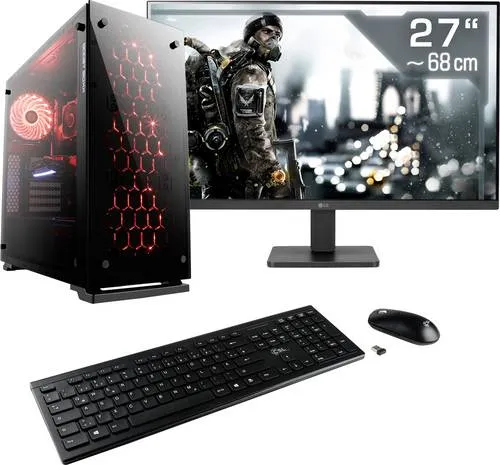 CSL Computer Gaming PC M11530H 68.6cm (27 Zoll) Full HD AMD Ryzen 5 7500F 16GB RAM 1TB SSD Nvidia GeForce RTX 3050 6GB GDDR6 Win