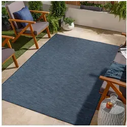 Jimri Outdoorteppich Key West, Rechteckig, Outdoor Teppich Balkonteppich Terassenteppich blau Rechteckig | 80 cm x 150 cm
