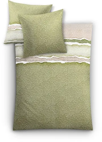 Kleine Wolke Bettwäsche Satin Marea - Bettwäsche aus 100% Baumwolle, 2-teilig, mit reißverschluss, waschbar bis 60°C und in stilvollem, abstraktem Design - perfekt für ein gemütliches Schlafzimmer.
