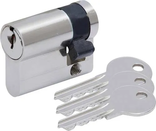 Basi G102 Profilhalbzylinder 10/30mm - Praktischer Bau-Profil-Halbzylinder 10/30 mm für einfache Montage. Ideal für Baustellen und sichere Verschlüsse von Garagentoren. Lieferumfang: 3 Zylinderschlüssel für ein schnelles und unkompliziertes Schließen.