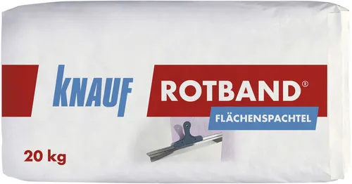 Knauf Rotband Flächenspachtel 20 kg - Hochwertige Spachtelmasse - Spachtelmassen für perfekte Oberflächen, ideal zum Glätten und Ausbessern von Wänden und Decken.
