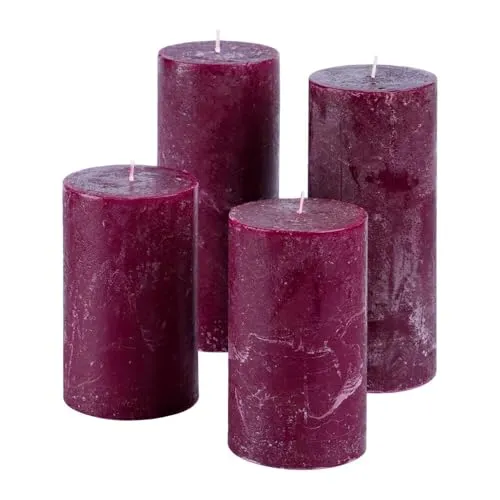 Loberon Kerze 4er Set Berekua in lila von LOBERON