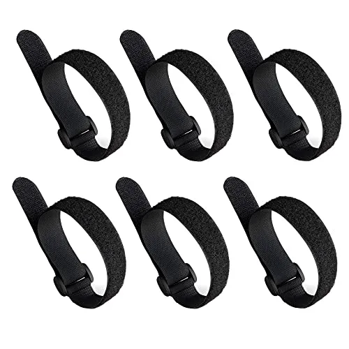 Aiqeer 30 Stück 20 cm Schwarz Klett Kabelbinder Set, Multifunktional Klettbänder, Wiederverwendbare Klettband, kabelklett klettbinder