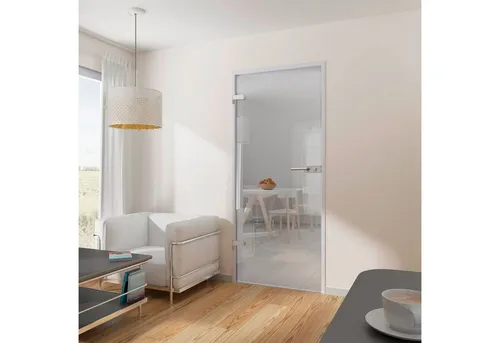 inova wohnen Klarglas Drehtür 83,4 x 197,2 cm – Elegante Zimmertür inkl. Beschlagset - Stilvolle Glastür aus 8 mm Sicherheitsglas, ideal für mehr Licht und Raumgefühl. Inklusive eleganten Beschlägen und einfacher Montage. Hergestellt in Deutschland für Langlebigkeit.