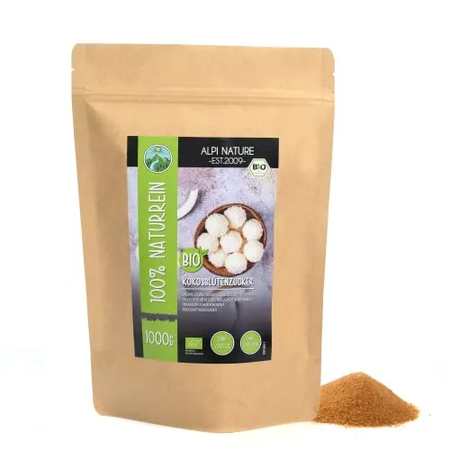 Alpi Nature Kokosblütenzucker BIO 1kg, Kokoszucker unraffiniert, bio Kokosblütenzucker