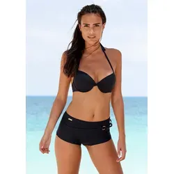 Lascana Damen Bikini-Hotpants - Bikinihosen für Damen, Mix-Kini nach Lust und Laune kombinierbar, mit Gürtel und goldfarbenem Ring für einen trendigen Look aus softer Microfaser.
